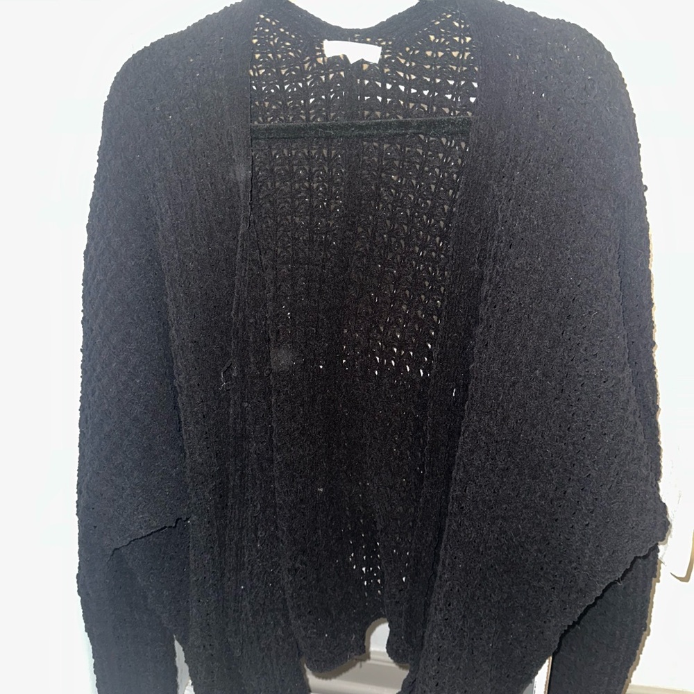 Black Open-Knit Women's Sweater